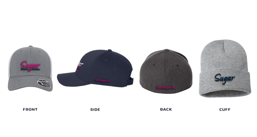 Logo locations on hats & toques
